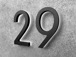 Designed in california by luxello. Luxello Modern Black Lighted House Numbers 8 Surrounding Com