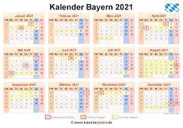 Es gibt aber eine reihe von besonderheiten in der bayerischen. Kalender 2021 Bayern Ferien Feiertage Excel Vorlagen