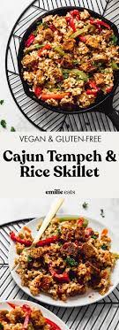 Cajun Tempeh And Rice Skillet Emilie Eats Recipe Weeknight Dinner Recipe Tempeh Tempeh Recipes