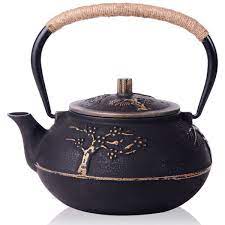 Japanese Cast Iron Teapot Kettle With Stainless Steel Infuser Strainer Plum Blossom 30 Ounce 900ml Cast Iron Tea Pot Tea Pots Kettle