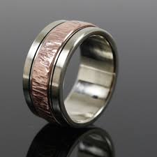 Mens White Gold And Copper Wedding Band Rose Gold Mens Wedding Band Copper Wedding Band Copper Wedding