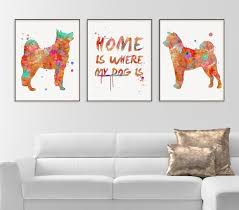 Shiba Inu Art Print Set Of 3 Prints Watercolor Shiba Inu Shiba Inu Painting Shiba Inu Wall Art Shiba Inu Wall Nursery Art Prints Art Print Set Art Prints