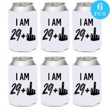 Excellent unique idea for father's day, anniversary gift, groomsmen, or any occasion! 29 1 Middle Finger 30th Birthday Gift Beer Cooler Gifts For Men Or Women Turning 30 30th Birthday Party Decoration Birthday Party Neoprene Insulated Beer Can Sleeve Covers Buy