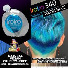 Uv neon blue hair dye. Iroiro 340 Uv Reactive Neon Blue Semi Permanent Hair Color Shopee Philippines