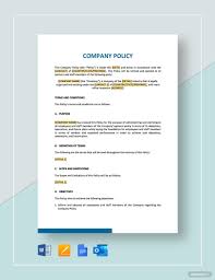 Company Policy Template Word Doc Google Docs Apple Mac Pages Pdf Outlook In 2020 Service Level Agreement Policy Template Proposal Templates