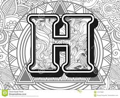 Zentangle Stylized Alphabet Letter H Black And White Hand Drawn Doodle Image Letter Stock Vector Illustra Doodle Images Lettering Alphabet How To Draw Hands
