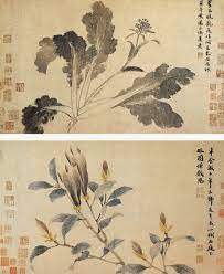shen zhou 沈周 辛夷墨菜图 明沈周 the dominant style of the ming court painters was called the zhe school however following china art chinese painting painting