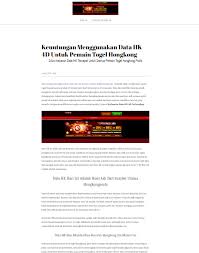 Keuntungan Menggunakan Data Hk 4d Untuk Pemain Togel Hongkong In 2021 Apakah Anda Tahu Berhasil Malam