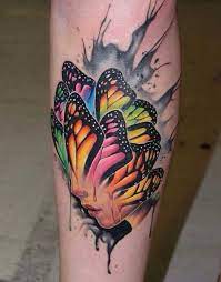 The basis for this image's interpretation is the insect's life cycle. 4 Beautiful Watercolor Tattoos