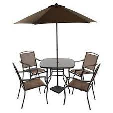 6 Pc Glass And Sling Patio Dining Set Target Patio Dining Set Patio Furniture Sets Patio Set With Umbrella