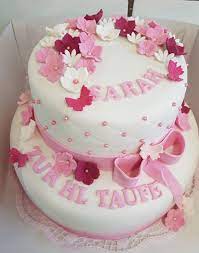 tauftorte madchen rosa mit fondant blumen christening cake taufe kuchen taufe kuchen madchen tauftorte
