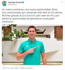 El futbolista santiago ormeño anunció de forma oficial su salida del club puebla luego de militar por cuatro años y hoy, finalmente, revelaron que ormeño zayas jugará con la fiera, uno de los más. Santiago Ormeno Gracias A Leon Fc Por Creer En Mi Demostrare Que Merezco Estar Aqui