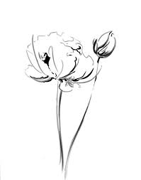 Abstract Black And White Flower Painting Flowers Drawing Art Print Minimalist Abstract Modern Art Black And White Floral Wall Art Flower Drawing Floral Drawing Minimalist Art Print