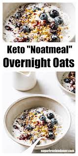 Overnight oats are raw rolled oats that have been soaked overnight with milk with a handful of other ingredients. Easy Creamy Keto Overnight Oats Keto Recipes Breakfast Low Carb Breakfast Recipes Keto Recipes Easy