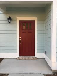Your business address and contact. Siding Sherwin Williams Rainwashed Front Door Sherwin Williams Crabby Apple Tr Brick Exterior House Front Door Paint Colors Exterior Paint Colors For House