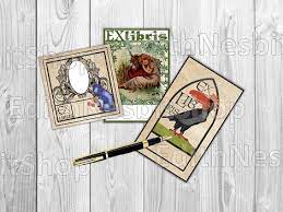 Imprimible E Nesbit Exlibris Placas De Libros Hoja De Etsy Etsy Hoja De Collage Collage