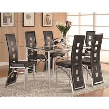 Coaster Contemporary Black Leatherette With Keyhole Back Dining Chair Set Of 2 101682ii The Home Depot In 2020 Metal Dining Room Contemporary Dining Table Rectangular Dining Table