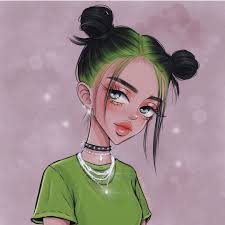 Billie Eilish On Instagram This Is So Cute Artist Is Marlysophie Girls Cartoon Art Girl Cartoon Art Girl