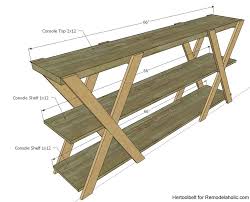 An Easy Build Diy Double X Console Table For Your Entryway Build For Less Than 50 With These Free Plans Table Furniture Plans Diy Console Table