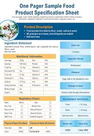 By entering in a particular ingredient and serving size, you can find out specific nutrition facts. One Page Food Fact Sheet Powerpoint Templates The Slideteam Blog