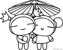 Pucca coloring pages are a fun way for kids of all ages to develop creativity, focus, motor skills and color recognition. Garu And Pucca Under The Umbrella Coloring Page Coloringall