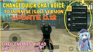Change Quick Chat Voice To Loli Japanese Version Update 0 12 New Working Scripts Pubgm Youtube