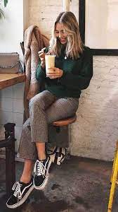 Best Spring Outfit 2020 Knit Jumper Spring 2020 What To Wear In Spring Spring Fashion 2020 Fashion How To Wear Vans Fall Outfits