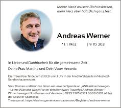 Traueranzeigen von Andreas Werner