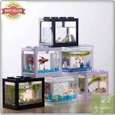Satu akuarium dengan yang lainya menyambung sehingga ikan ikan bisa melintasi semua akuarium seperti terbang. Jual Akuarium Ikan Cupang Hias Akrilik Design Blok Susun Lego Aquarium Mini Acrylic Unik Di Lapak Arsyila Shop Bukalapak