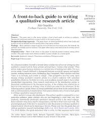 Begin by discussing the research question and talking about whether it was answered in the research paper. Https Www Unitec Ac Nz Epress Wp Content Uploads 2011 10 A Front To Back Guide To Writing A Qualitative Research Article Pdf