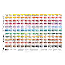 daniel smith watercolour paint printed colour chart