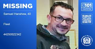 MISSING: Samuel Hanshew, 40, from Fleet