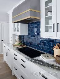 55 Beautiful Kitchens That Make A Case For Color Kitchen Tiles Design Kitchen Remodel Small Blue Backsplash Kitchen