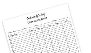 Sizing Chart Costume Gallery