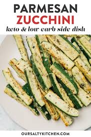 Place the zucchini in an oven preheated to 375 degrees fahrenheit for about 30 minutes, or until the squash is tender when you poke it with a fork. Parmesan Zucchini Fries Keto Low Carb Our Salty Kitchen