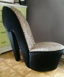 Perfect for reading, relaxing, watching tv or napping, this comfortable chaise lounge chair is a fashionable piece of furniture featuring sturdy hardwood legs in contemporary finish. Design High Heel Fabric Leisure Chaise Lounge Shoe Chair Leopard Print On Popscreen