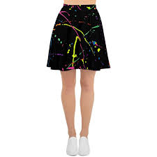Shipped with usps first class. Skater Skirt Skater Dress 80s Clothing Neon Paint Splatter Etsy 80s Dress 80s Outfit Skater Skirt