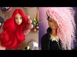 Barbie Hairstyle Tutorial Barbie Hair Transformation Barbie Baby Dolls Hairstyles Youtube Dolls Clothes Diy Doll Hair Barbie Hairstyle