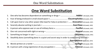 Objective question answer for one word substitution in english for preparation of exam. Compilation Of One Word Substitution Asked In Ssc Exams 1997 Till Date Pdf Download Qmaths Ssc Cgl 2020 Rrb Ntpc Group D Alp Sbi Ibps Bank Po Clerk