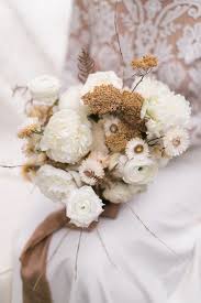 Dried Winter Bouquet White Champagne And Taupe Modern Bridal Bouquets Wedding Flowers Floral Wedding