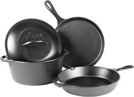 Cast iron will become dull if it's heated without any oil on the cooking surface, or if it's heated without enough oil in the pan to cook the food. Amazon Com Lodge Cast Iron 4 Piece Cookware Set Kitchen Dining