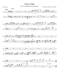 Put your head on my shoulder tik tok. Put Your Head On My Shoulder Sheet Music For Trombone Brass Duet Musescore Com