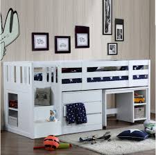 Having a desk, gaming area or storage underneath) as well as low sleeper beds that come with handy drawers and shelves to the bottom. Neutron White Wood Mid Sleeper Bed For Kids With Stairs The Children S Furniture Company