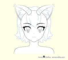 Full color drawing pics 877x912 cute anime cat drawing cats are soooo cute! How To Draw Anime Cat Girl Ears Step By Step Animeoutline
