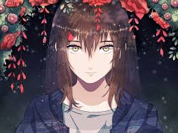 Gambar meme anime lucu hd download now 48 meme lucu anime keren dan. Wallpaper Girl Anime Smile Sweet Flowers Hd Widescreen High Definition Fullscreen