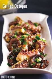 Grilled Octopus Recipe Barbecuebible Com In 2020 Octopus Recipes Grilled Octopus Bbq Recipes