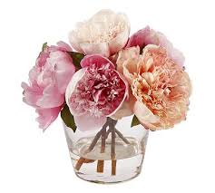 Opens in a new tab. Faux Peony In Glass Vase Artificial Flowers Pottery Barn