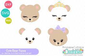 Download Cute Bear Faces Svg Set 262011 Svgs Design Bundles