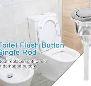 ADERTOS 2 PCS Toilet Flush Button, 38mm Single Press Push Button Round Head  Toilet Cistern Push Button Chrome Push Button Toilet Flush Replacement Kit  ...