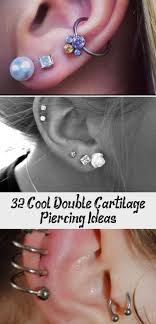 32 idees de piercing au double cartilage cool piercing 32 idees de piercing au double carti in 2020 bar stud earrings fake ear piercings ear cuff